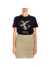 ALBERTA FERRETTI SHORT-SLEEVED T-SHIRT WITH LUREX EMBROIDERY HELP ME,10982448