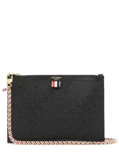 Thom Browne Leather Clutch In Black