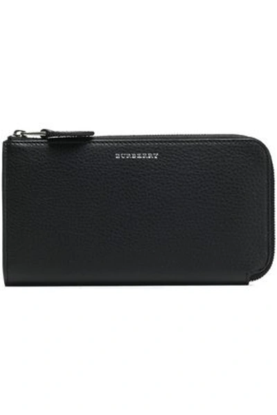 Burberry Woman Pebbled-leather Wallet Black