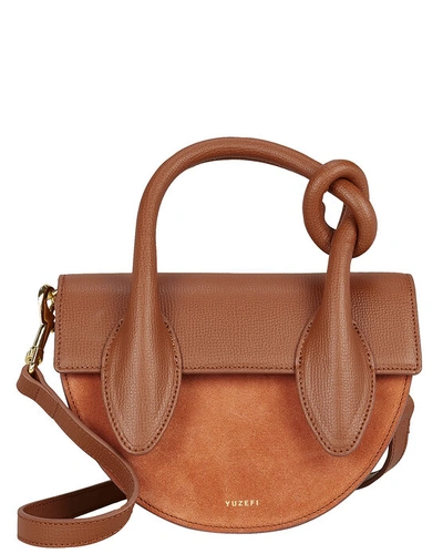 Yuzefi Delores Knotted Saddle Bag In Brown