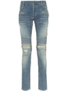 Balmain Litght Vintage Slim Fit Jeans In Blue
