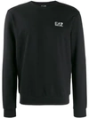 Ea7 Printed Logo Sweatshirt In Black