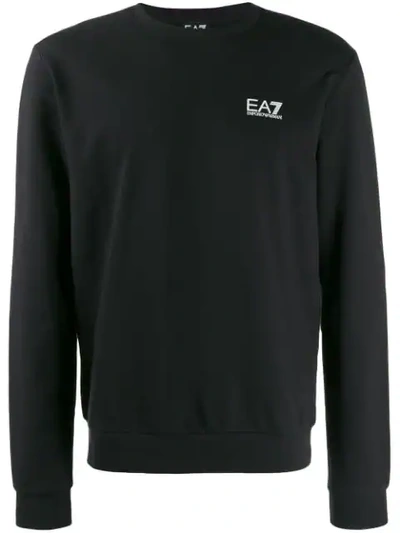 Ea7 Printed Logo Sweatshirt In Black
