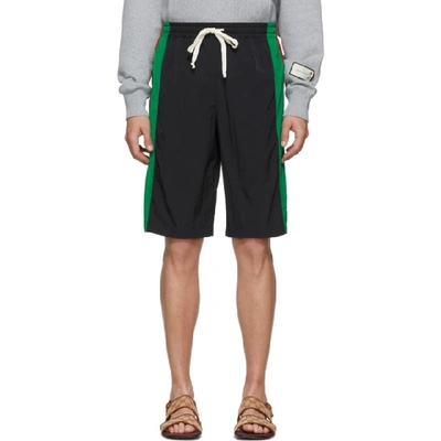 Gucci Waterproof Nylon Track Shorts In Black