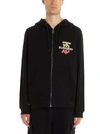 BURBERRY BURBERRY EMBROIDERED LOGO ZIPPED HOODIE