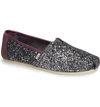 Toms Classic Canvas Slip-on In Plum Glitter Fabric