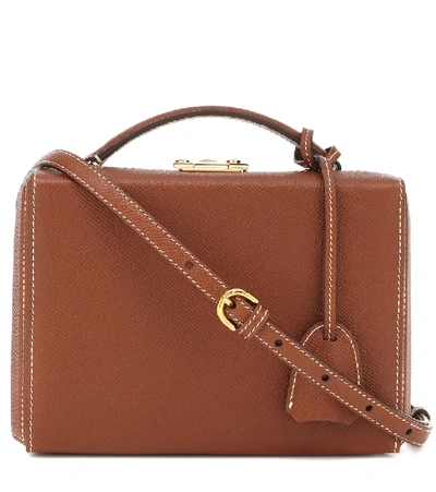 Mark Cross Grace Small Box Leather Shoulder Bag In Brown