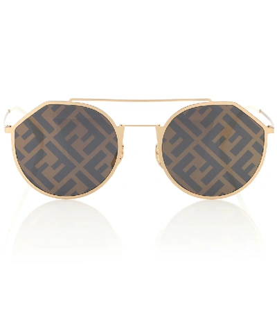 Fendi Eyeline Logo Sunglasses In Brown