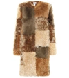 BURBERRY PATCHWORK SHEARLING COAT,P00400027