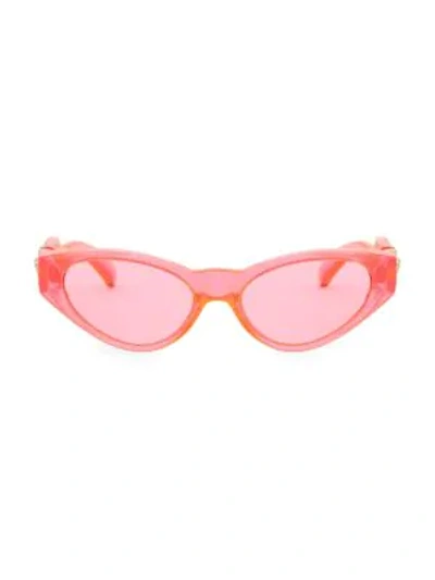 Versace Pop Chic 54mm Transparent Cat Eye Sunglasses In Pink