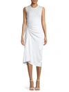 JAMES PERSE RUCHED-FRONT SLEEVELESS DRESS,0400097655063