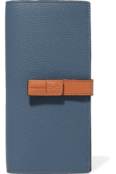 Loewe Textured-leather Wallet In Blue