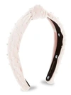 LELE SADOUGHI Petite Faux-Pearl Embellished Velvet Knot Headband