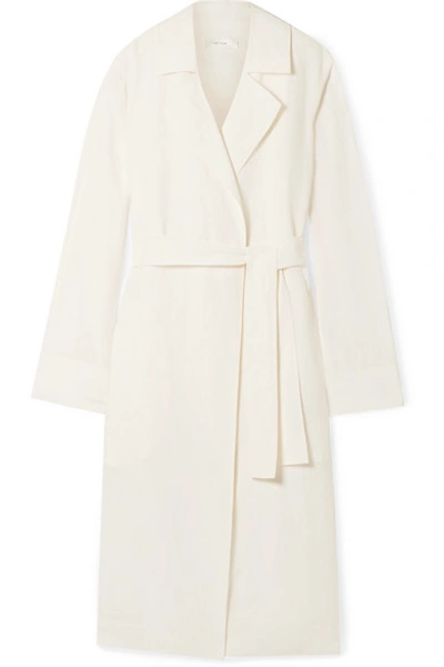 The Row Gami Belted Canvas Trench Coat In White