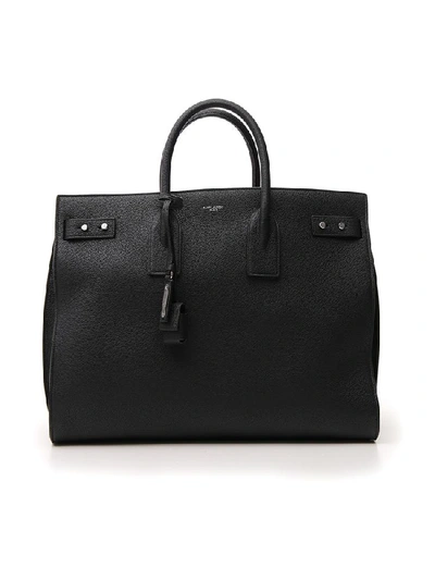 Saint Laurent Sac De Jour Large Full-grain Leather Tote Bag In Black