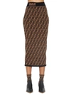 FENDI FENDI FF MONOGRAM MIDI SKIRT