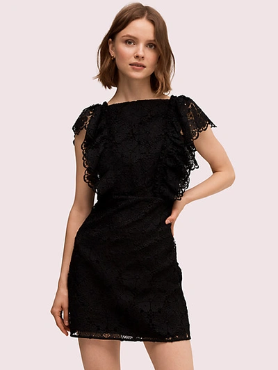Kate Spade Spade Lace Mini Dress In Black