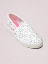 KATE SPADE NEW YORK DOUBLE DECKER PERFORATED LEATHER SNEAKERS,5.5