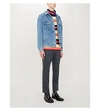 GUCCI BAND-EMBROIDERED DENIM JACKET