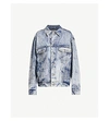 BALENCIAGA LOGO-EMBROIDERED OVERSIZED DENIM JACKET,167-2001606-557388TEW36