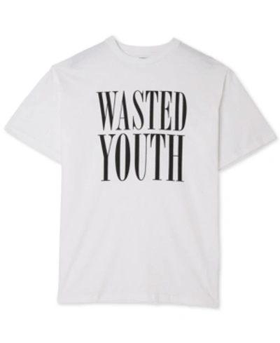 Wesc Men's Retro Fit Mason Wasted Youth Graphic T-shirt In White