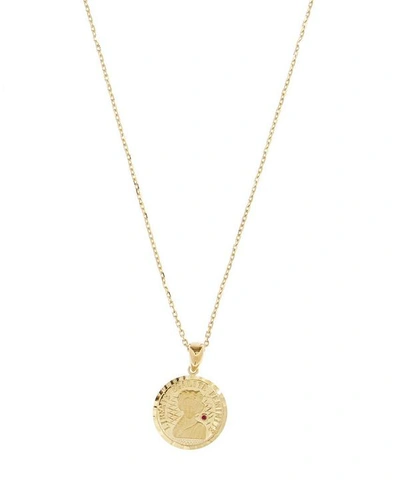 Anissa Kermiche Gold Louise D'or Ruby Coin Pendant Necklace