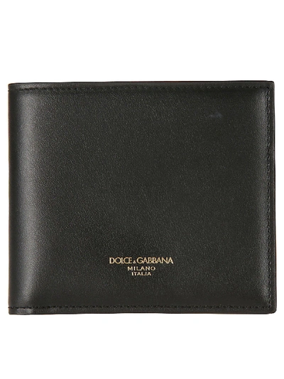 Dolce & Gabbana Logo-stamped Leather Bi-fold Wallet In Black