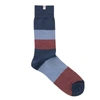 40 COLORI Grey Blue Ribbed Striped Melange Organic Cotton Socks