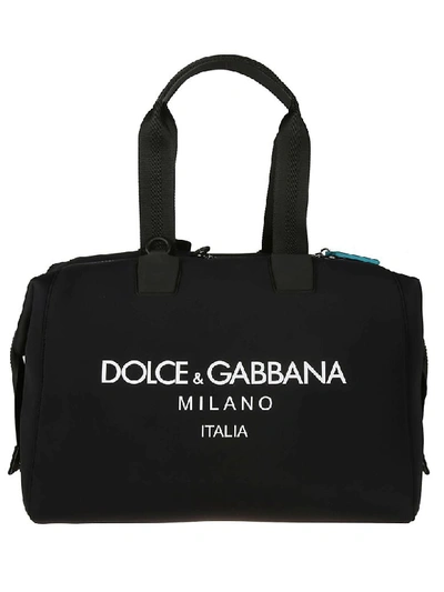 Dolce & Gabbana Logo Print Holdall In Black