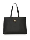 Furla Medium Belvedere Leather Tote In Black, Black