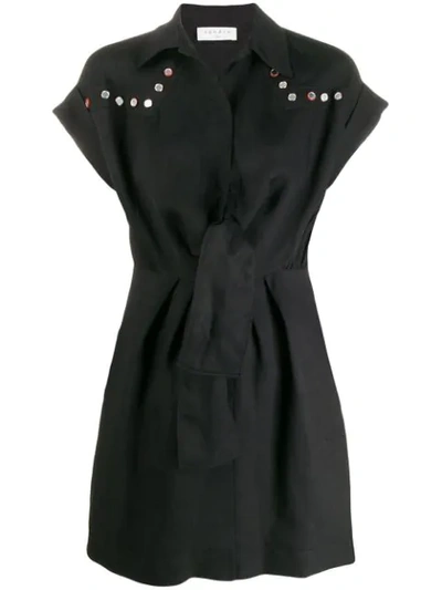 Sandro Mavel Tie-front Western Shirt Dress In Black