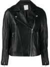 Sandro Veinarde Lambskin Moto Jacket In Black