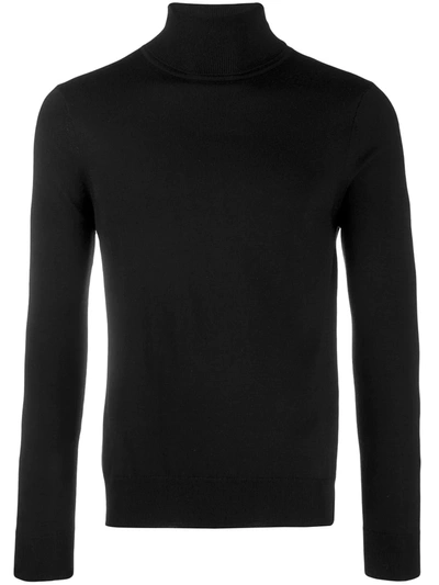 Sandro Roll-neck Wool Jumper In Black