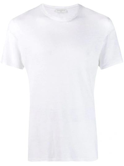 Sandro Clash Linen Tee In White