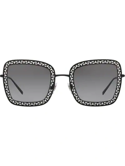 Dolce & Gabbana Women's 52mm Square Lattice Sunglasses In Grey-black