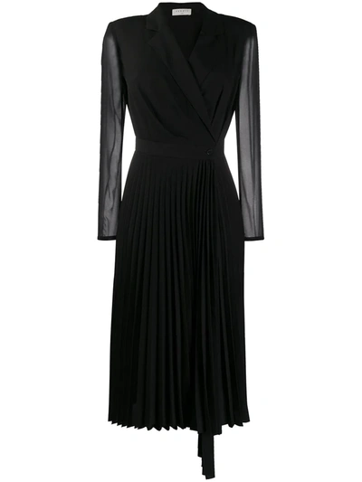 Sandro Blazer-style Woven Midi Dress In Black