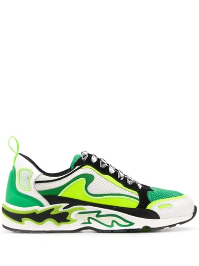 Sandro Flame Trainers In Vert Fluo