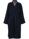 BURBERRY BURBERRY PRE-OWNED ROBE-STYLE TIE-WAIST COAT - BLUE