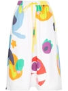 MIRA MIKATI ABSTRACT PATTERNED MIDI SKIRT