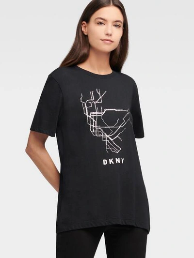 Dkny Graphic-print T-shirt In Black