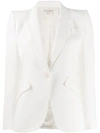 Alexander Mcqueen Single-breasted Peaked Lapels Blazer In Neutrals