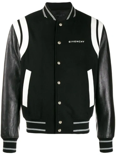 Givenchy Embroidered Logo Bomber Jacket In Black