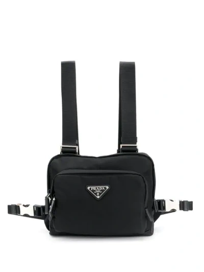Prada Harness Chest Front Pack - 黑色 In Black