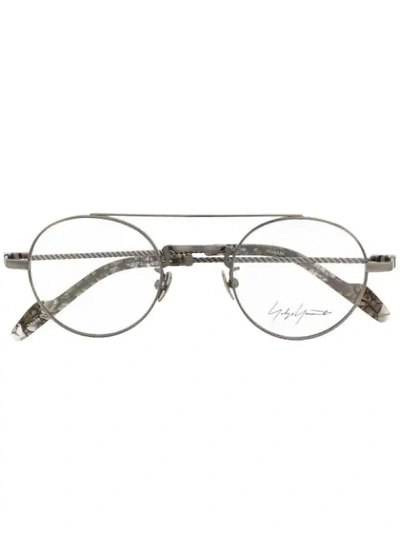 Yohji Yamamoto Round Frame Glasses - 灰色 In Grey