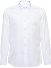 PRADA PRADA LONG-SLEEVE POPLIN SHIRT - 白色