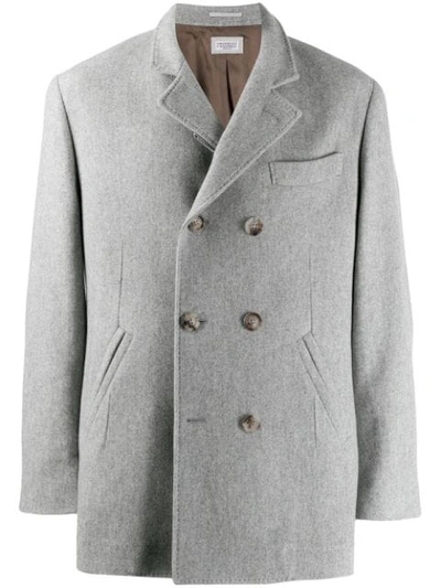 Brunello Cucinelli Cashmere Double-breasted Coat - 灰色 In Grey