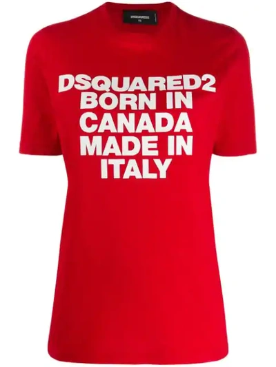 Dsquared2 Born In Canada T-shirt In Red