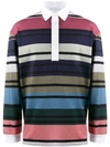 Jw Anderson Striped Polo Top - Blue