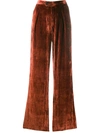 CHLOÉ CHLOÉ STRAIGHT LEG TROUSERS - 棕色