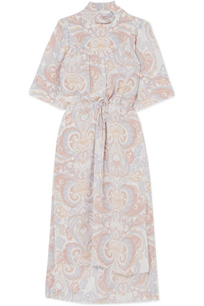 See By Chloé Printed Silk-georgette Midi Dress In Gray